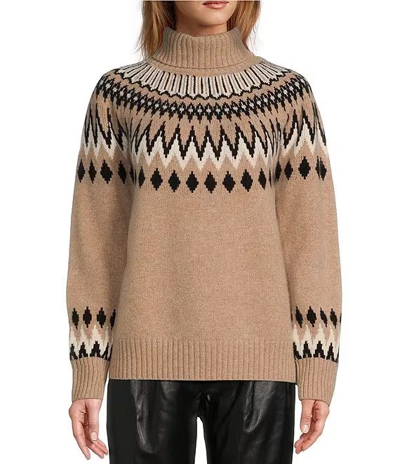Caroline Fair Isle Cashmere Turtleneck Sweater | Dillard's