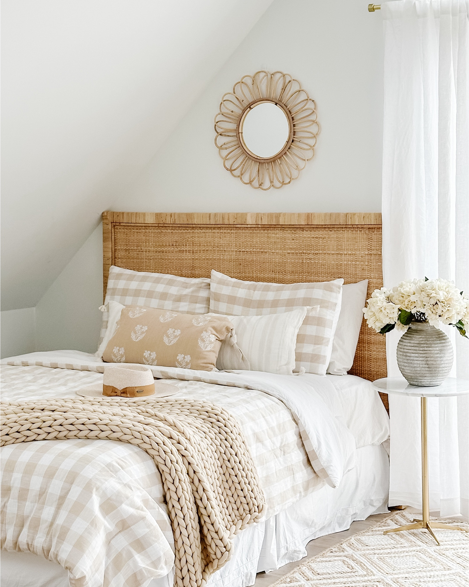 Spring Guest Room✨

*Accessories available at onecottageway.com

Neutral bedroom,  neutral comforter, target threshold, marble side table, gold curtain rod, white linen window panels, hydrangeas, rattan mirror, chunky knit throw


#LTKfamily #LTKhome #LTKfindsunder100