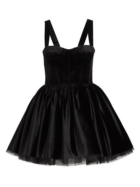 Bronx and Banco Mademoiselle Fit &amp; Flared Velvet Minidress | Saks Fifth Avenue
