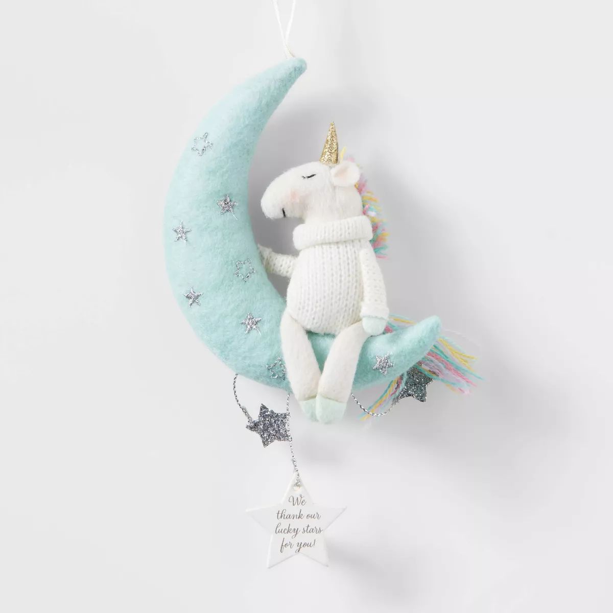 Plush Unicorn 'We Thank Our Lucky Stars For You' Christmas Tree Ornament - Wondershop™ | Target