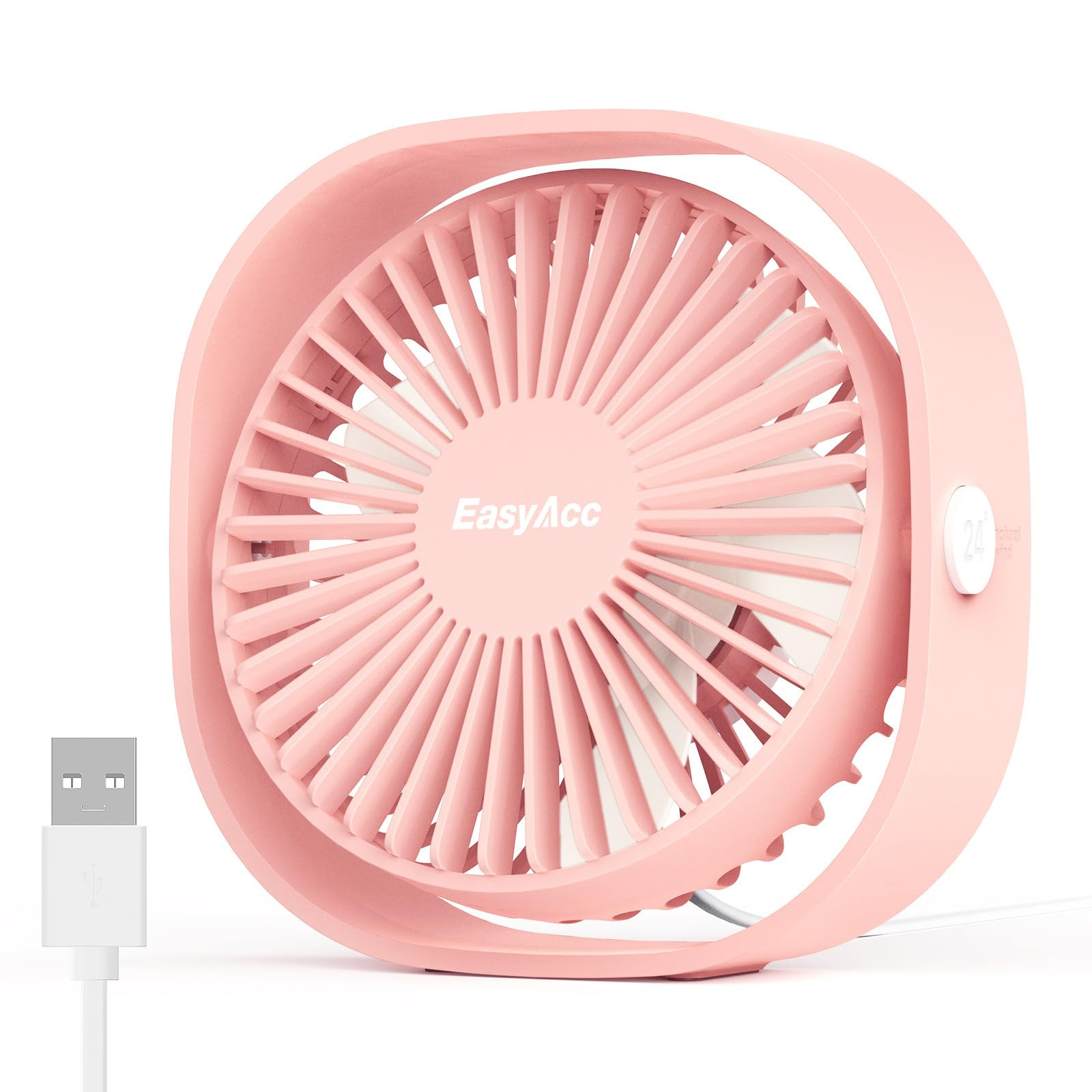 EasyAcc USB Small Desk Fan, Slumber Pod Fan [360°Rotatable Head &Powerful ] 3 Speeds Portable Pe... | Amazon (US)