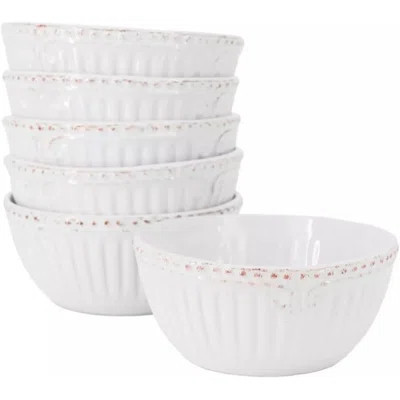 6-piece 6-inch Embossed Stoneware Cereal Bowls, Microwave Safe | Wayfair North America