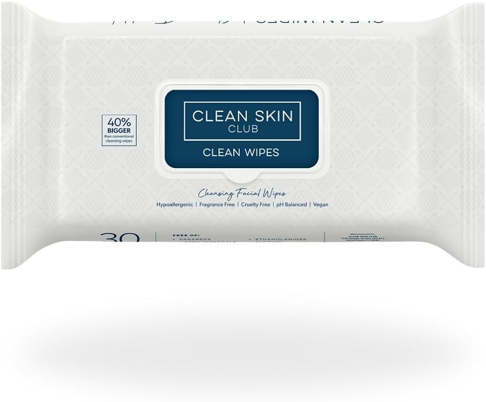 Clean Skin Club Clean Wipes, XL Makeup Remover Face Wipes, Textured Cleansing Facial Wipes for Se... | Amazon (US)