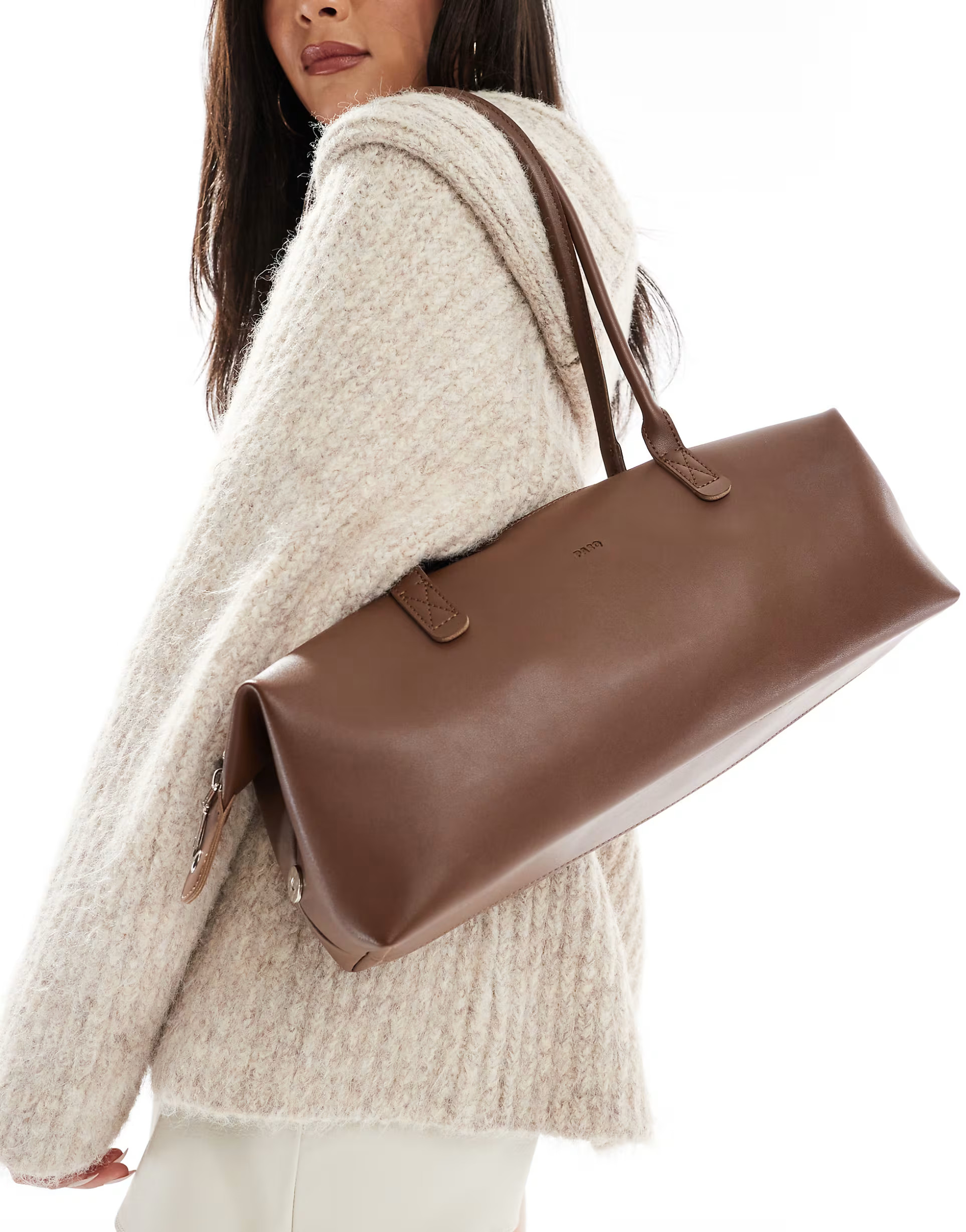 PASQ long shoulder bag in brown  | ASOS | ASOS (Global)