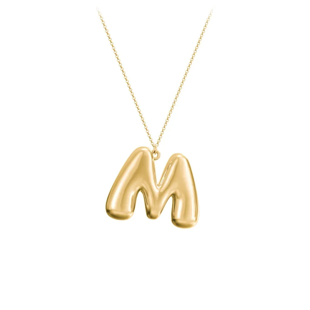 Custom Bubble Initial Necklace | Jewlr