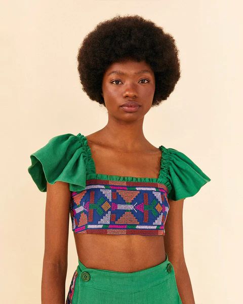 Embroidered Green Top | ban.do