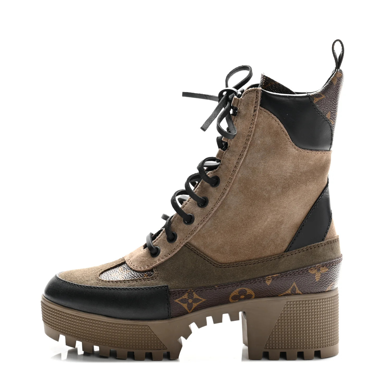 Louis Vuitton Suede Calfskin Monogram Laureate Platform Desert Boots 36 Beige 1759021 | FASHIONPHILE (US)