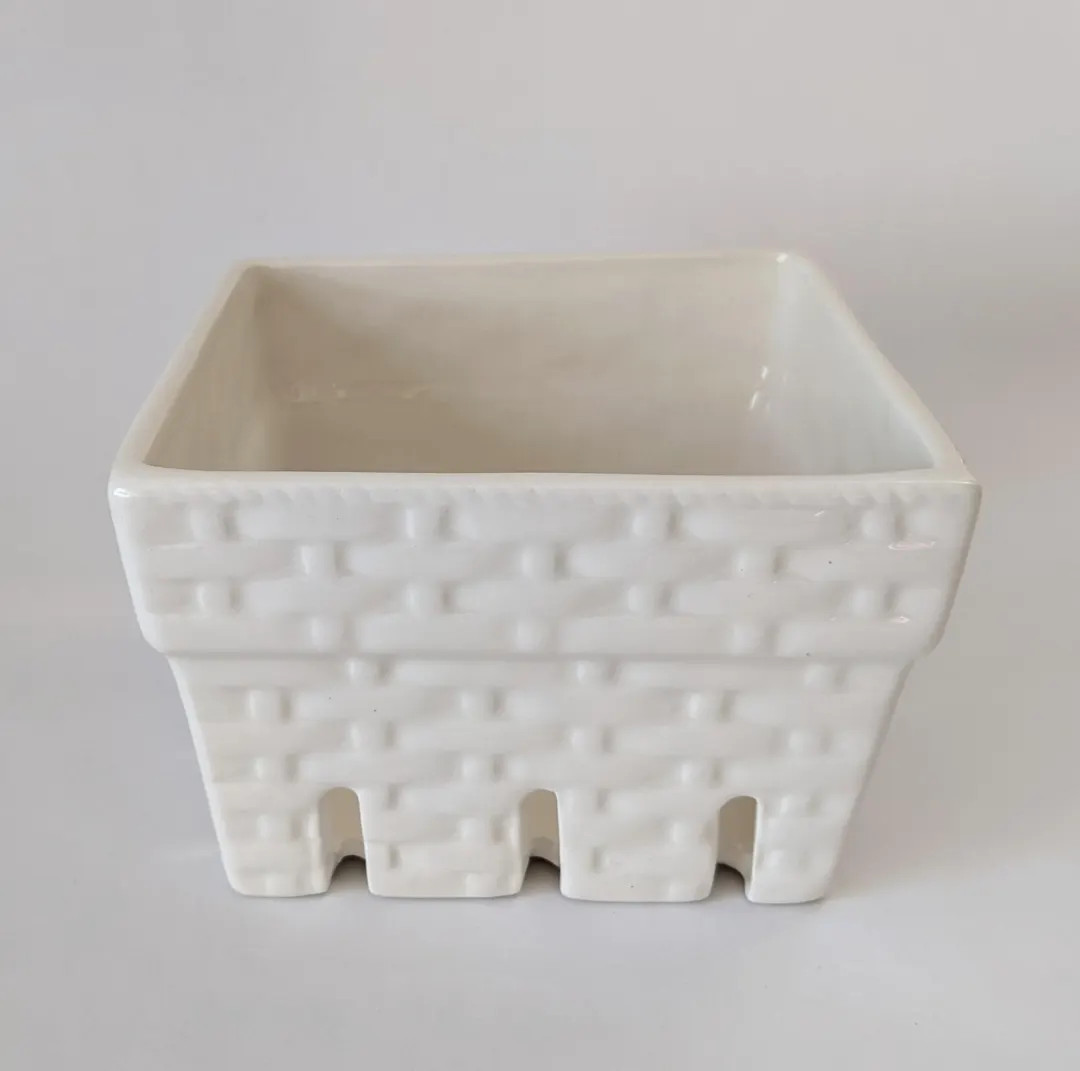 Pier 1 White Ceramic Berry Basket Fruit Bowl Woven Look 5 Wide Kitchen Decor Farmers Market Fresh... | Etsy (US)