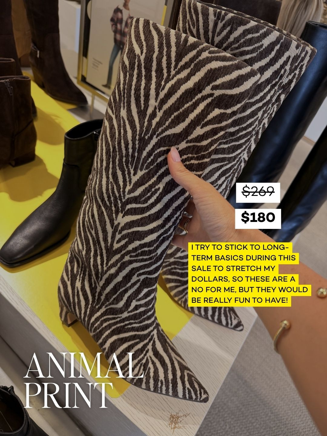 Animal print is one of my favorite ways to make a simple outfit more interesting. These boots definitely caught my eye during the sale.

#animalprint #statementshoes #nordstromsale #fallfashion #ltkfinds