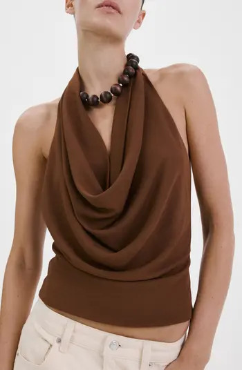 MANGO Coris Draped Halter Top | Nordstrom | Nordstrom
