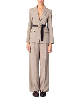 Maje Belted Suit Jacket, Straight Leg Suit Pants & Suit Shorts With Darts  | Bloomingdale's Women | Bloomingdale's (US)