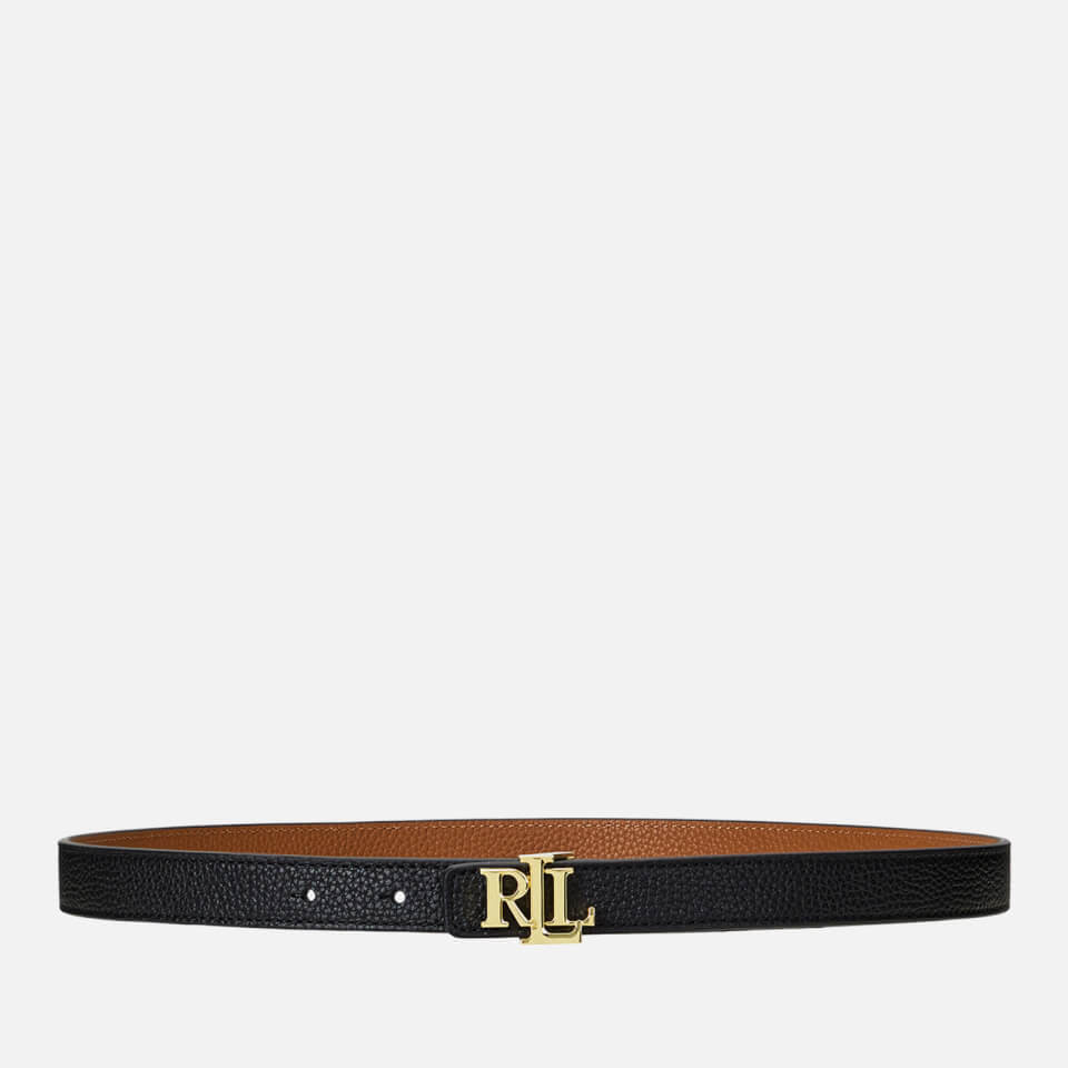 Lauren Ralph Lauren Women's Reversible 20 Skinny Belt - Black/Lauren Tan | The Hut (Global)