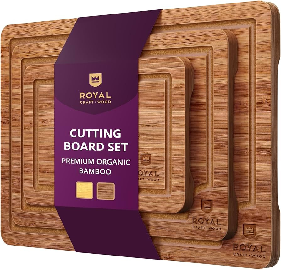 ROYAL CRAFT WOOD Wooden Cutting Boards for Kitchen Meal Prep & Serving - Bamboo Wood Serving Boar... | Amazon (US)