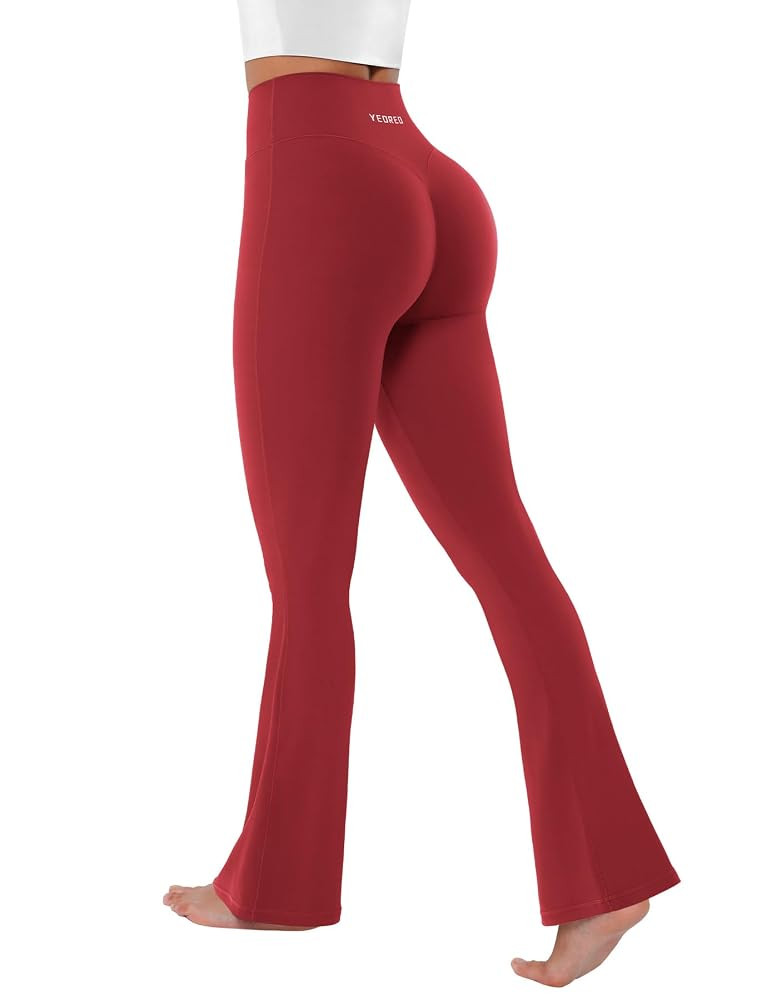 YEOREO Mini Flared Leggings for Women 30" Bessli High Waist No Front Seam Flare Yoga Pants Hidden... | Amazon (US)