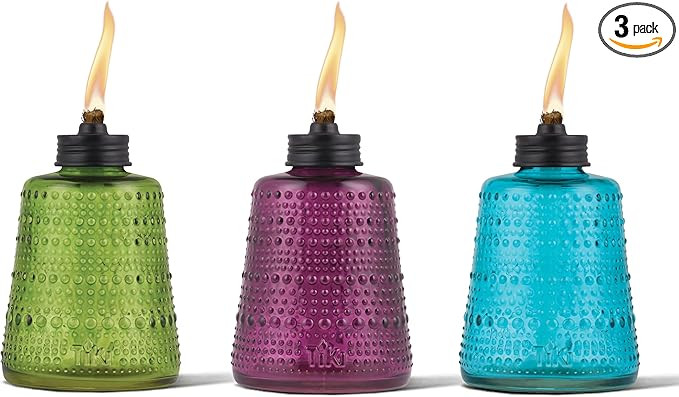 TIKI Carnival Glass Tabletop Torches, 3-Pack – Decorative Outdoor Tabletop TIKI Torches for Pat... | Amazon (US)