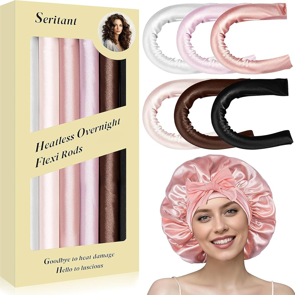 Heatless Curls Overnight Rods - 6 Pcs No-Heat Blowout Hair Curler Set, Hair Rollers for Long Hair... | Amazon (US)