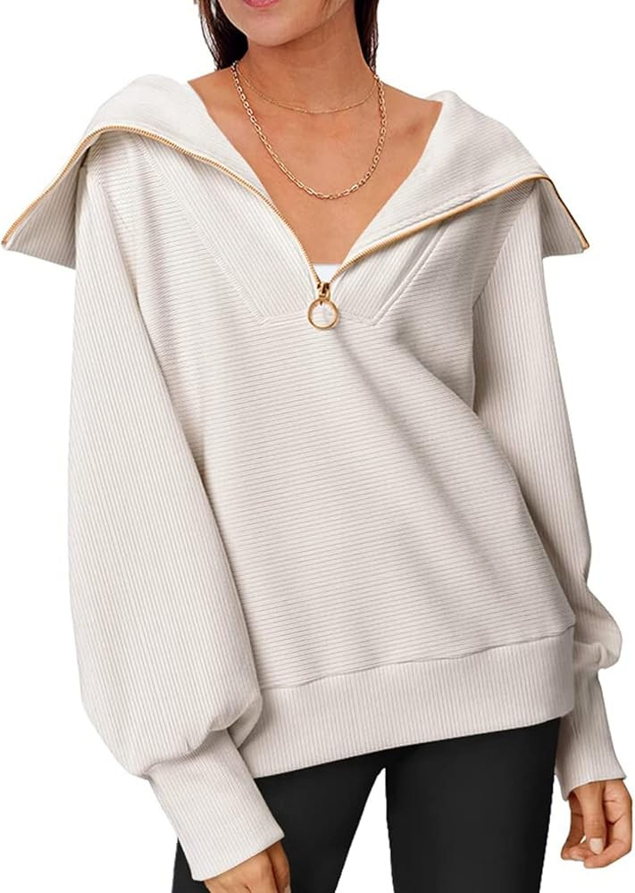 HOTIAN Half Zip Pullover Sweatshirts for Women Long Sleeve Quarter Zip Hoodies Teen Girls Fall Y2... | Amazon (US)