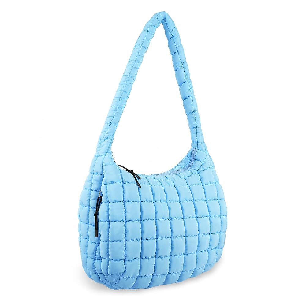 Quilted Puffer Tote Bag Purse Puffy Crossbody Shoulder Bag,Lightweight Nylon Hobo Bag Puffer Carr... | Amazon (US)
