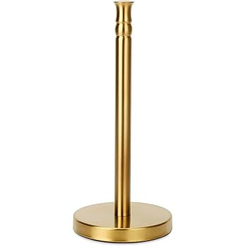 Gold Paper Towel Holder Stand Countertop with Heavy Weighted Stainless Steel Base, Free Standing ... | Amazon (US)