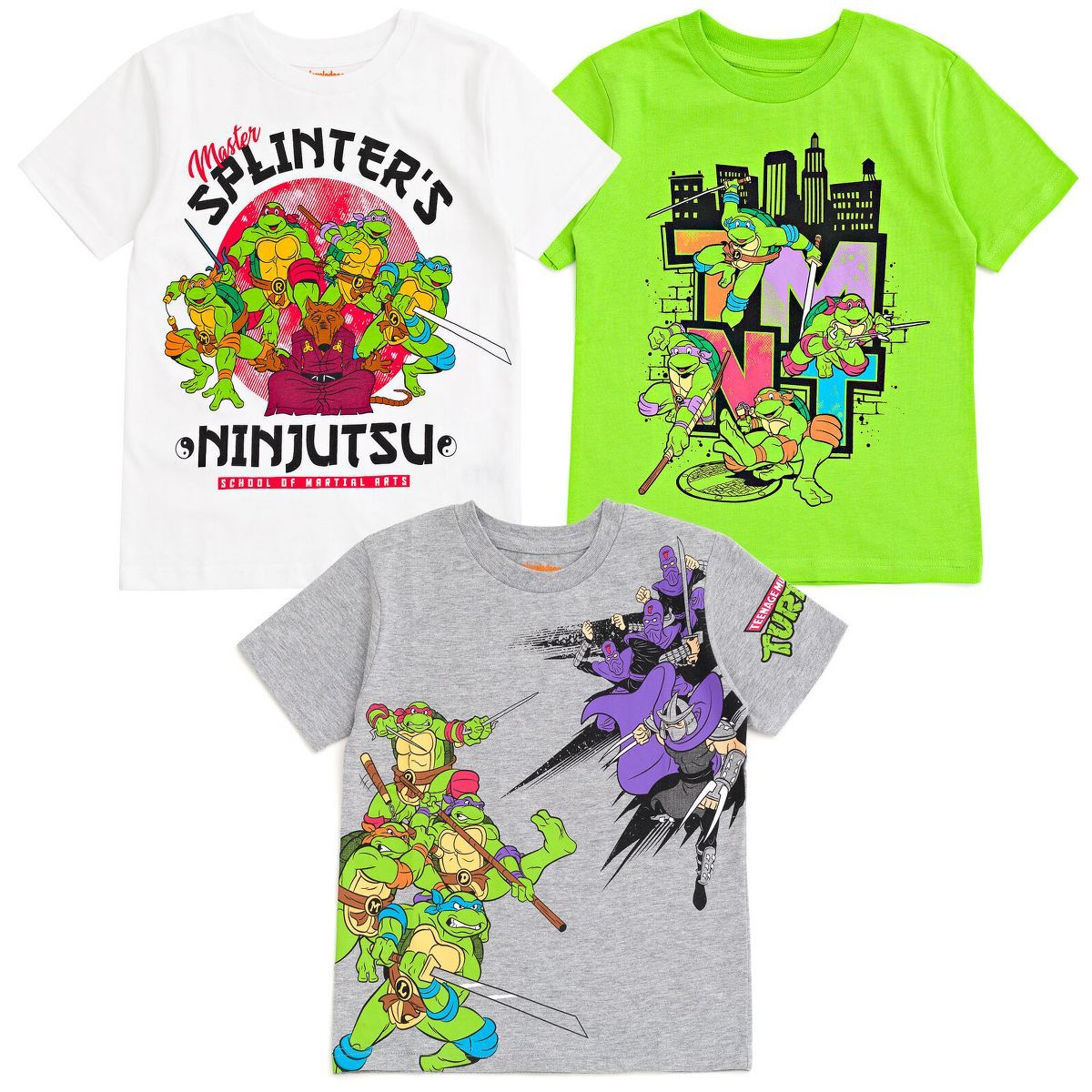 Teenage Mutant Ninja Turtles Leonardo Michelangelo Donatello Raphael 3 Pack T-Shirts Toddler to B... | Target