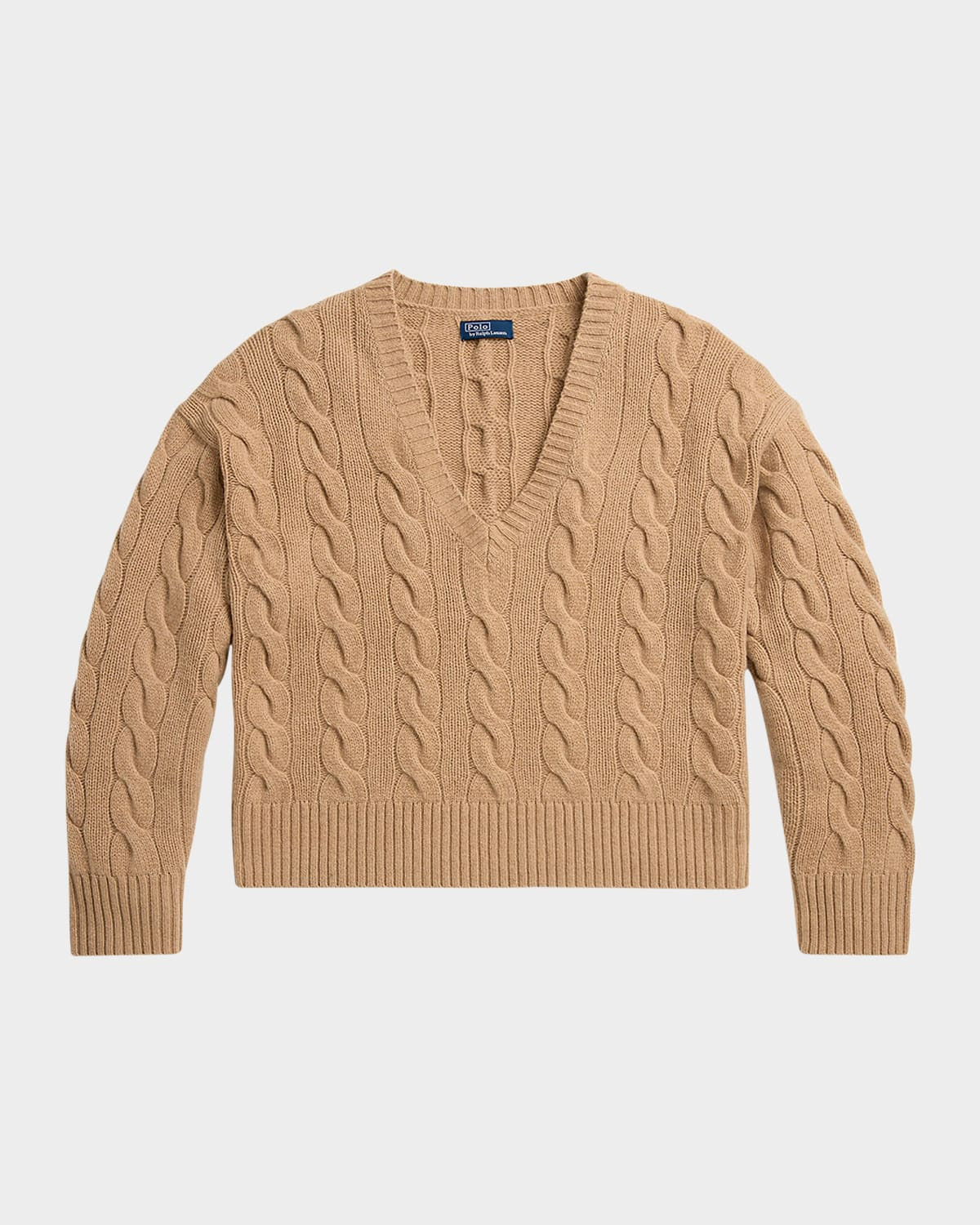 Cable-Knit Wool-Cashmere V-Neck Sweater | Neiman Marcus