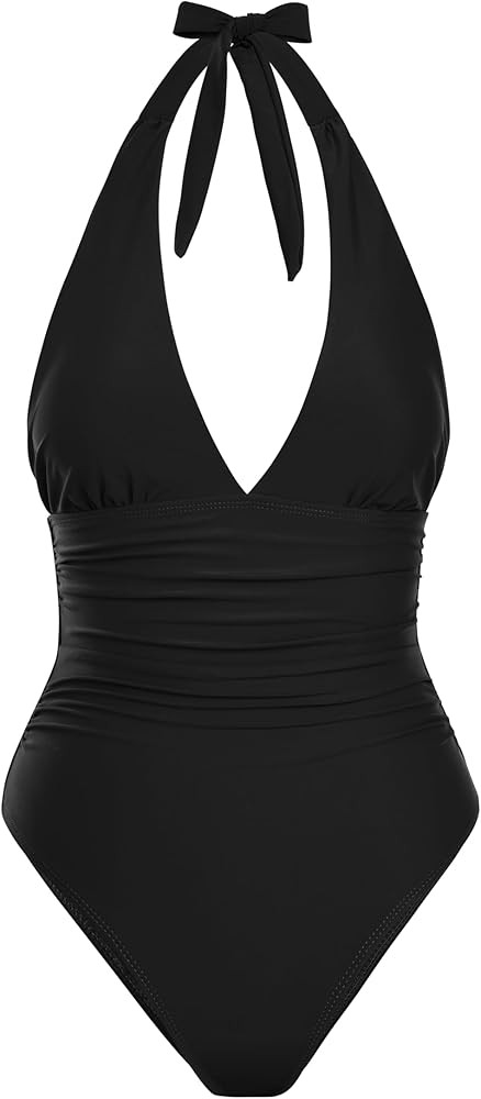 Narecte Sexy One Piece Bathing Suit for Women Tummy Control Halter One Piece Swimsuit Push Up Wom... | Amazon (US)