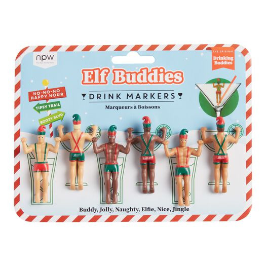 Elf Buddies Glass Markers 6 Pack by World Market | World Market