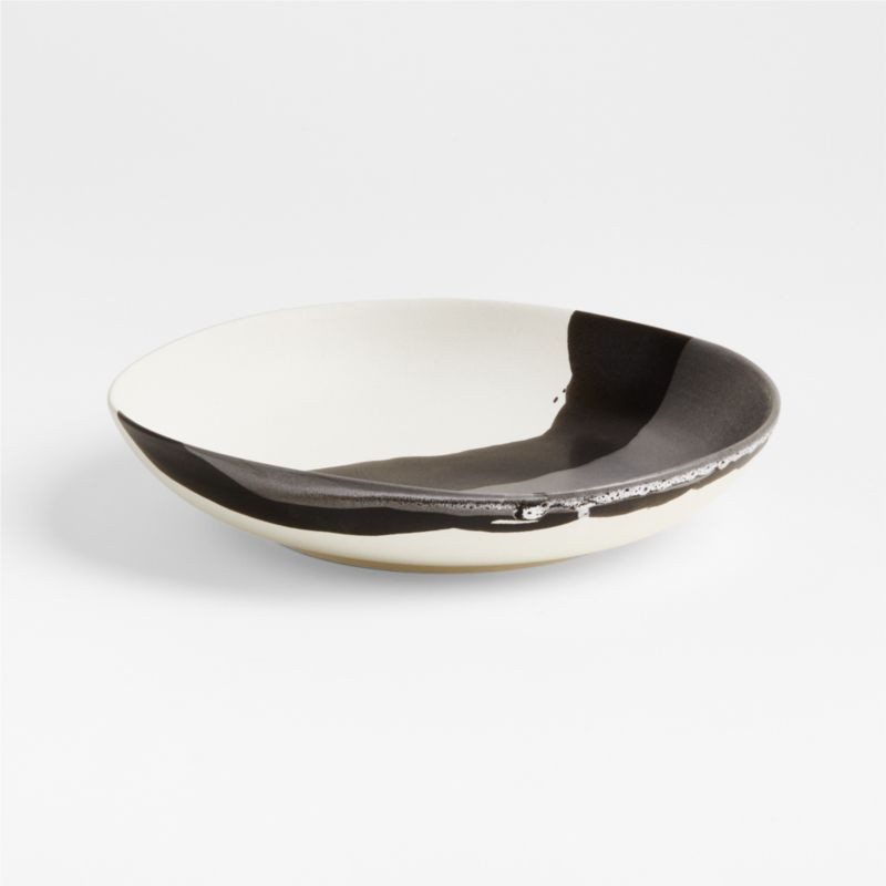 Stella Black and White Low Bowl | Crate & Barrel | Crate & Barrel