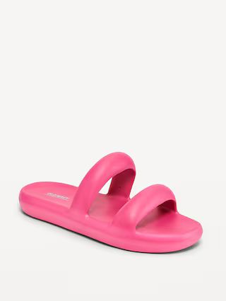 Double-Strap Puff Slide Sandals | Old Navy (US)