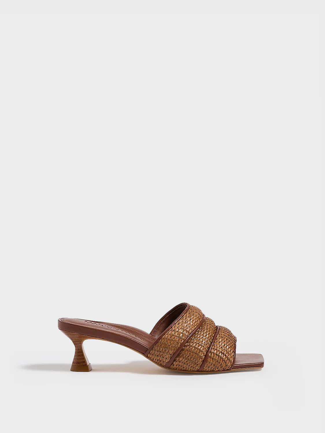 Genevieve Heel Slide | Dark Brown Raffia | Marion Parke
