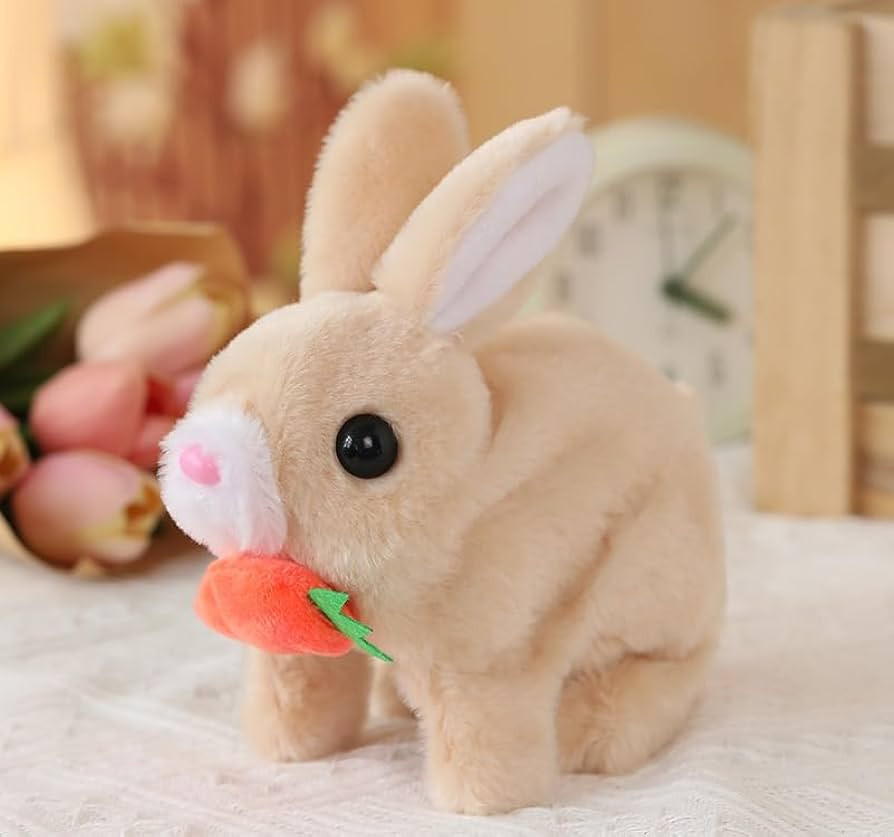 Bunny - Interactive Bunny Realistic Bunny - Jumping, Twitching and Shaking Ears, with Carrot (Bro... | Amazon (US)