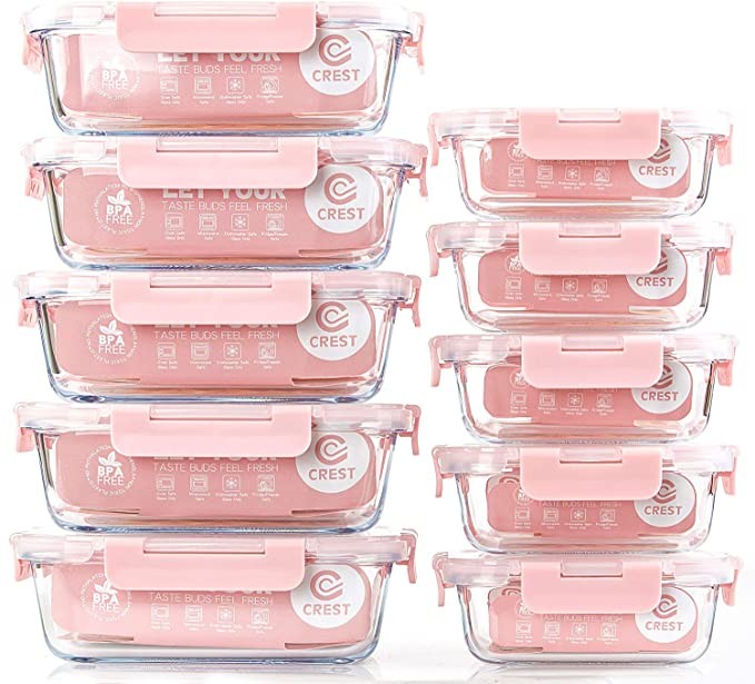 [10 Pack] Glass Meal Prep Containers, Food Storage Containers with Lids Airtight, Glass Lunch Box... | Amazon (US)