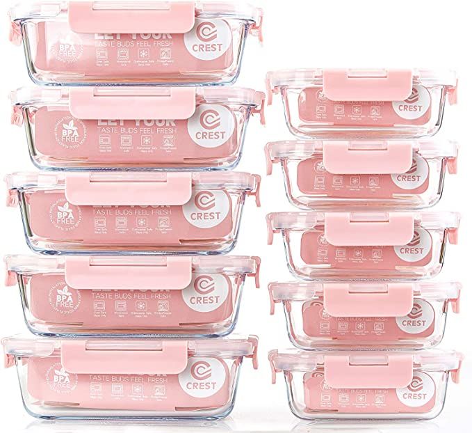 [10 Pack] Glass Meal Prep Containers, Food Storage Containers with Lids Airtight, Glass Lunch Box... | Amazon (US)