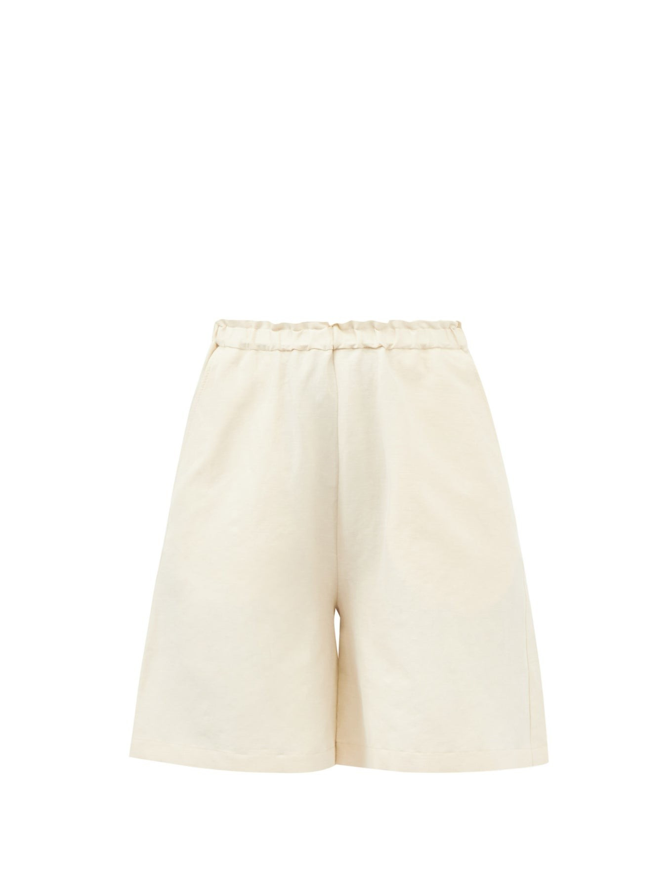 Elasticated-waist linen-blend poplin shorts | Toteme | Matches (US)