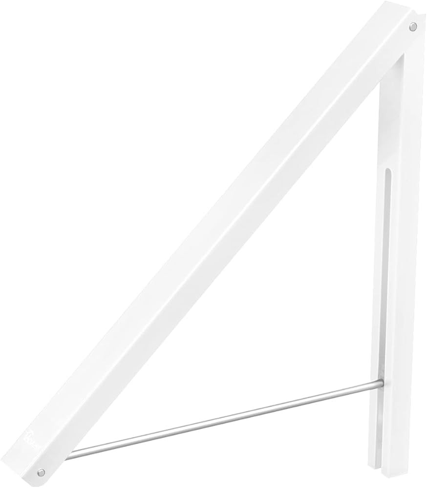 Folding Clothes Hanger Wall Mounted Retractable Clothes Rack, Aluminum, Easy Installation, White | Amazon (US)
