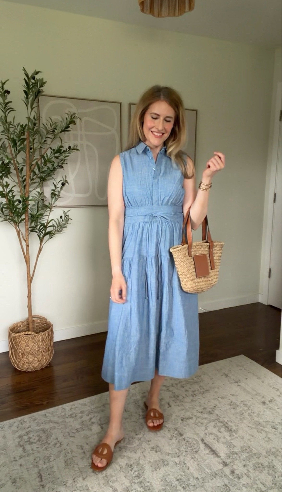 Smitten with this chambray maxi dress, looks and feels like Tuckernuck! I went with my usual size small. Not much stretch up top but the waist is stretchy with the adjustable tie. #walmartfashion

#LTKOver40