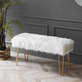 Silver Orchid Byron Faux Fur Bench / Ottoman | Bed Bath & Beyond