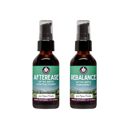 WishGarden AfterEase Postpartum Contraction Drops + ReBalance Postpartum Hormone Level Support (2-2oz Bundle) | Amazon (US)