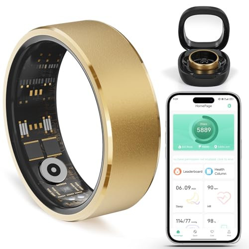Weylmd Smart Ring for Women and Men – Health & Fitness Smart Ring with Blood Pressure Monitor, Heart Rate and Sleep Tracking – Waterproof Fitness Ring for iPhone and Android (12#) | Amazon (US)