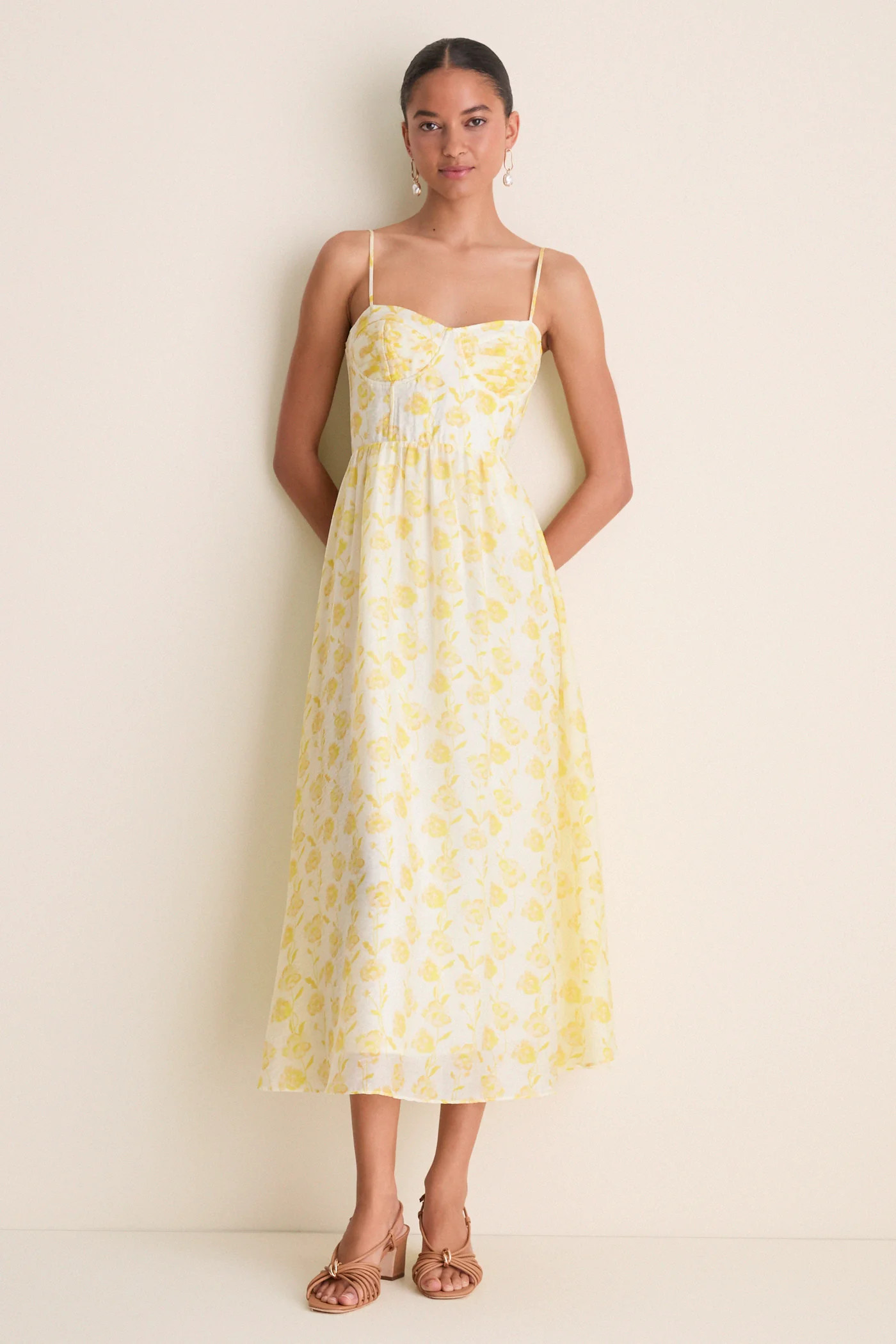Yellow Floral Bustier Jessamine Maxi Dress | Tuckernuck (US)