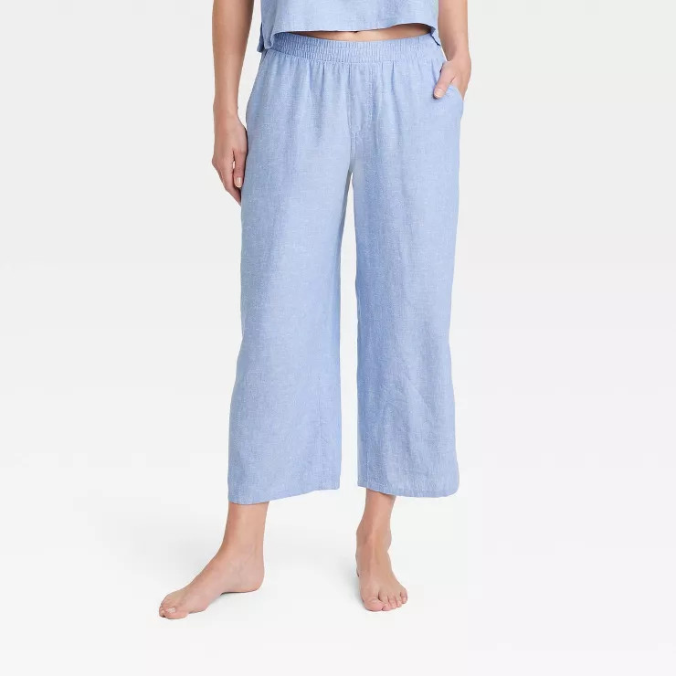 Women's Linen Cropped Pajama Pants - Stars Above™ | Target