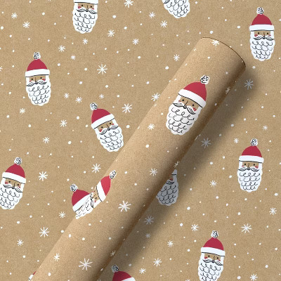96"x30" Christmas Wrapping Paper Santa's Face | Target
