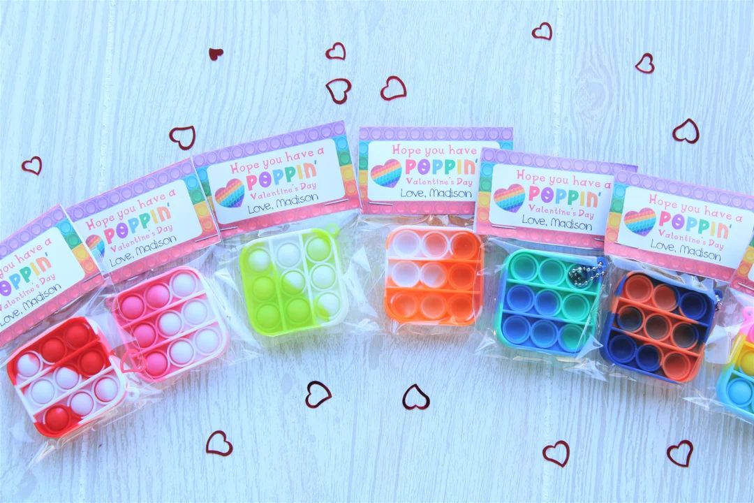 Set of 10 Pop It Valentines  | Non-Candy Classroom Valentines  | Valentines Gift  | Party favor  ... | Etsy (US)