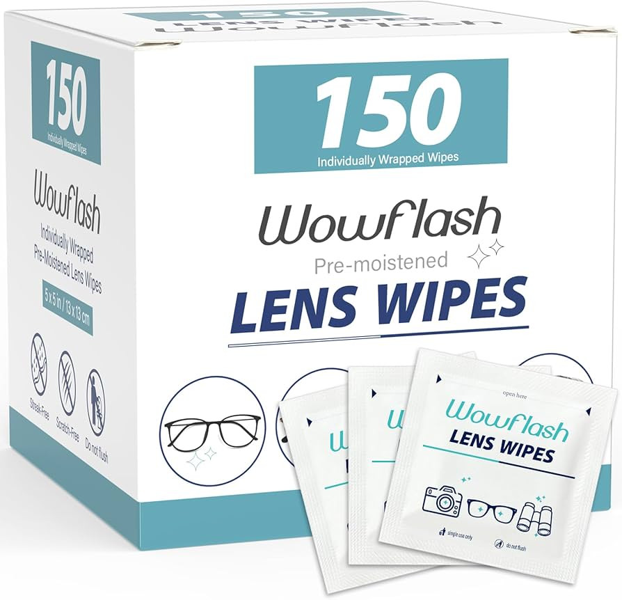 150 Count Lens Wipes for Eyeglasses, Eyeglass Lens Cleaning Wipes Pre-moistened Individually Wrap... | Amazon (US)