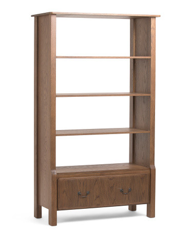 43x19x75 Caroline Solid Oak Bookcase | TJ Maxx