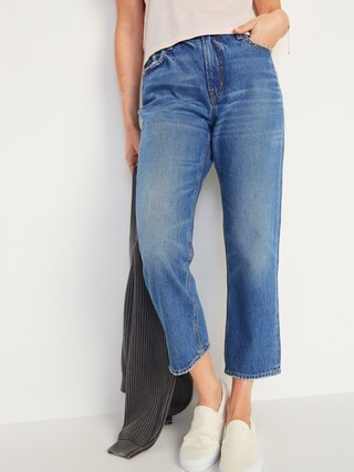 High-Waisted Slouchy Straight Cropped Jeans for Women | Old Navy (US)