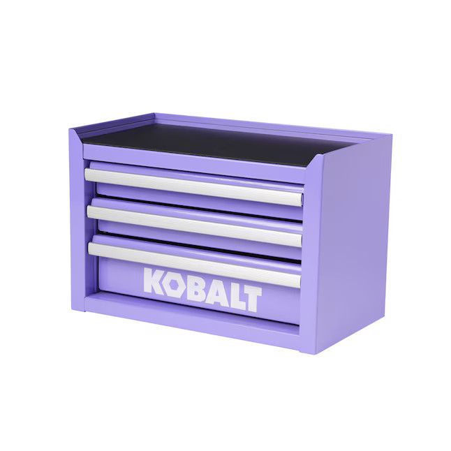 Kobalt Portable Mini Toolbox 11.1-in W x 7.36-in H x 6.14-in D 3 -Drawer Lavender Steel Tool Box | Lowe's
