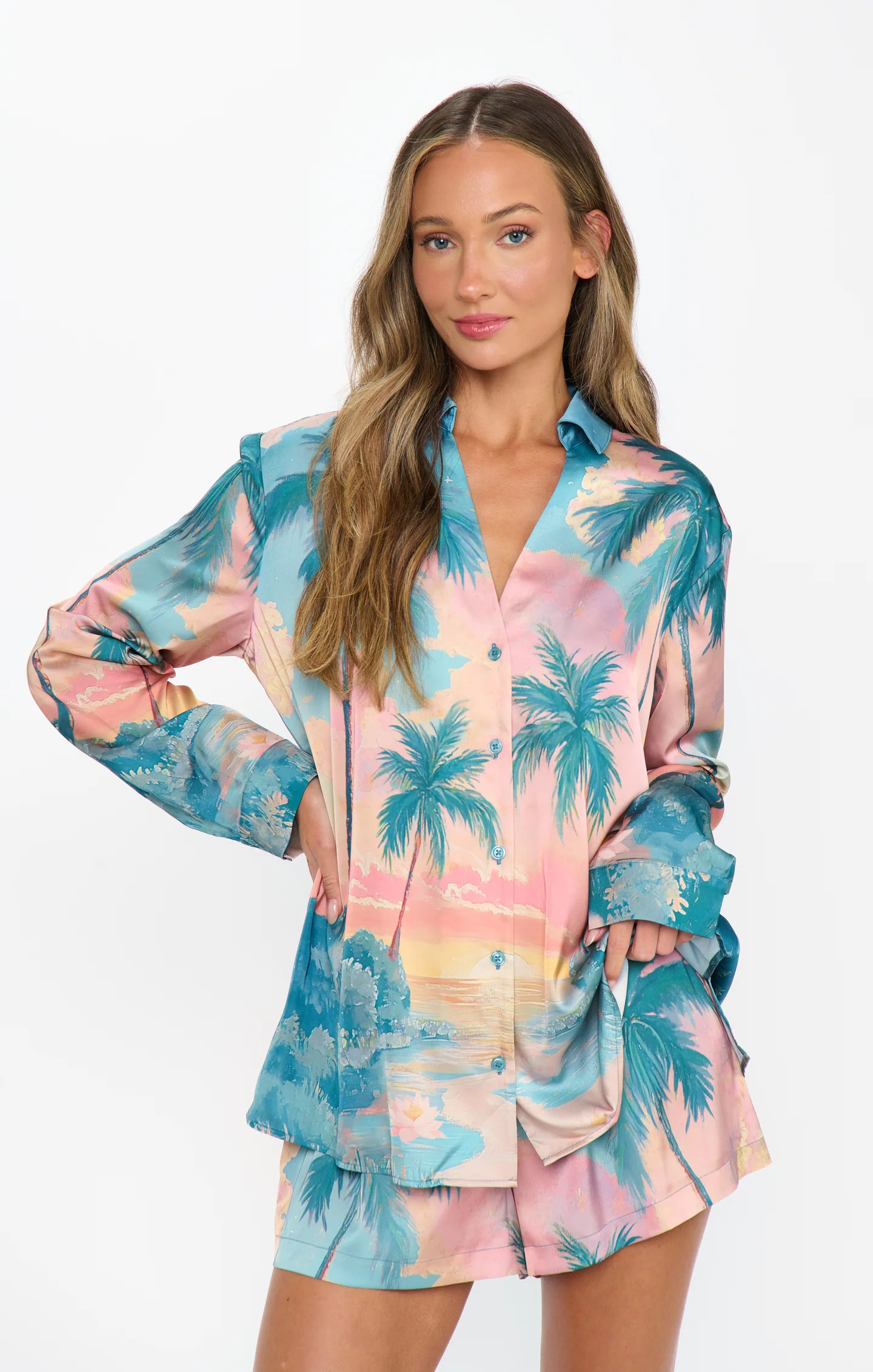 Early Riser PJ Set ~ Sunset Cove Silky | Show Me Your Mumu