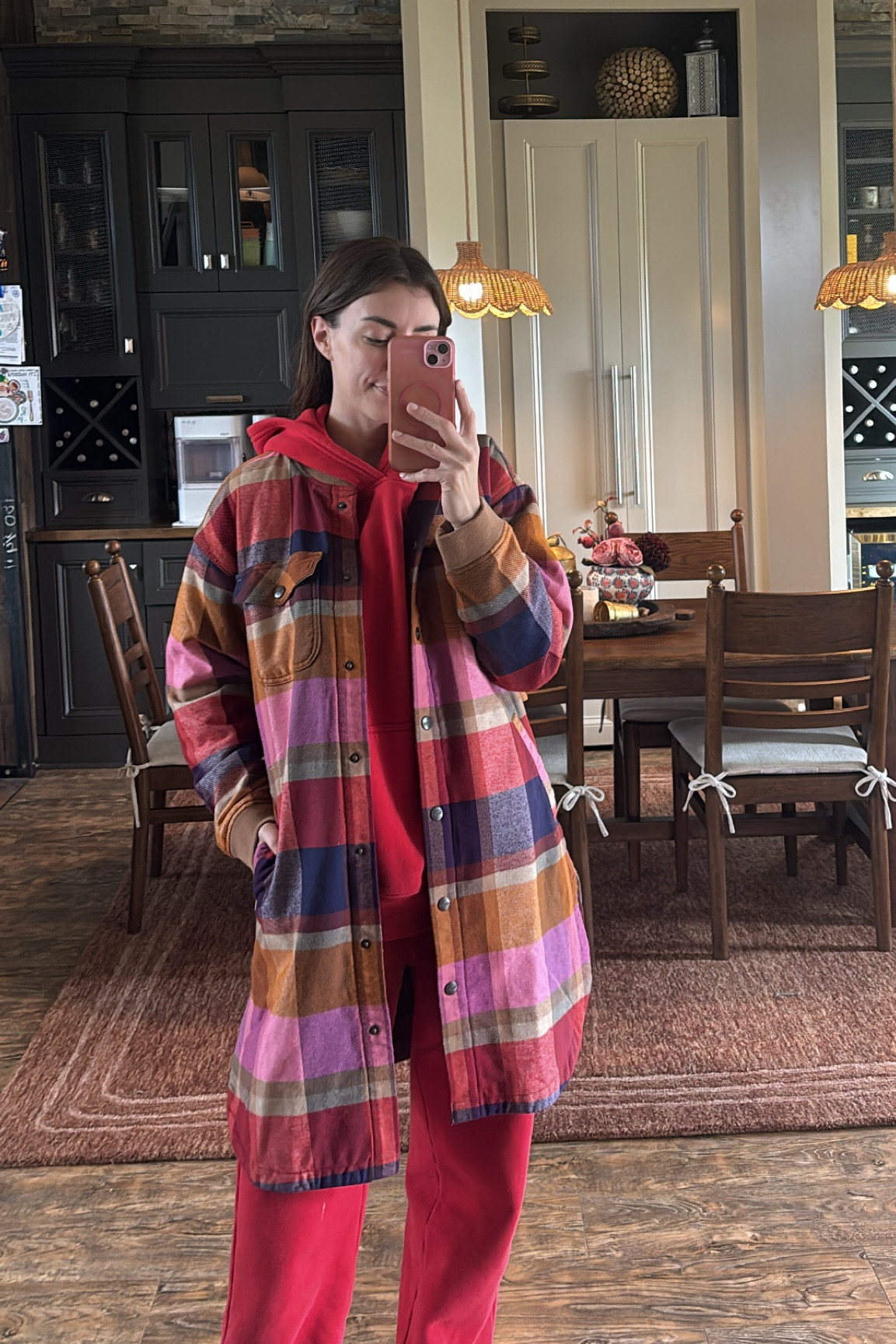 Wearing size small in the sweatpants and jacket, size medium in the hoodie 