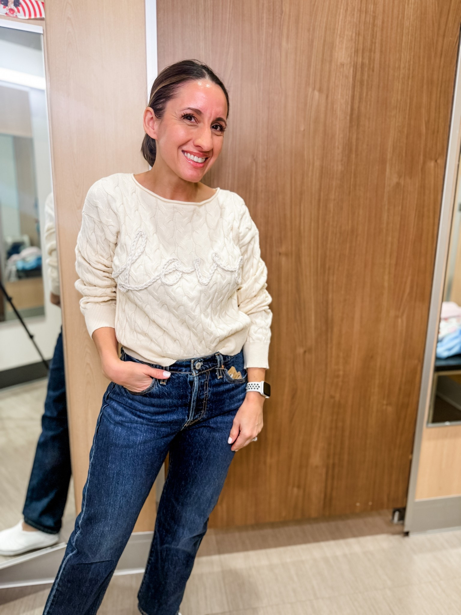 Hello! Can we agree this light weight Love sweater is so pretty. I love this entire vibe. 
Jeans are Levi’s. They are the 501 curve ones. 
Target finds. 
Petite finds 
Petite outfit 

#LTKOver40 #LTKPetite #LTKFindsUnder50